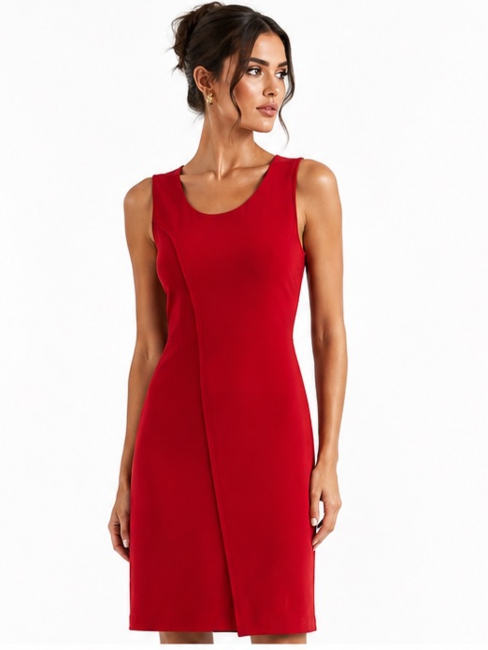 Last Tango Red Sleeveless Sheath Midi Dress